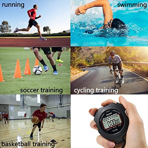 PULIVIA Stopwatch Sport Timer Lap Split Digital Stopwatch with Clock